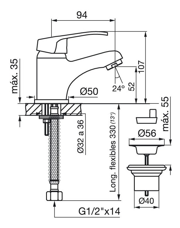 Juego Set Fv Arizona Monocomando Baño Lavatorio Bidet Ducha - Imagen 6