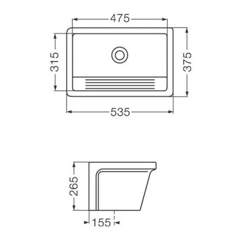 Pileta Bacha Ferrum De Lavadero De Loza Pfc 55x37 - Imagen 4