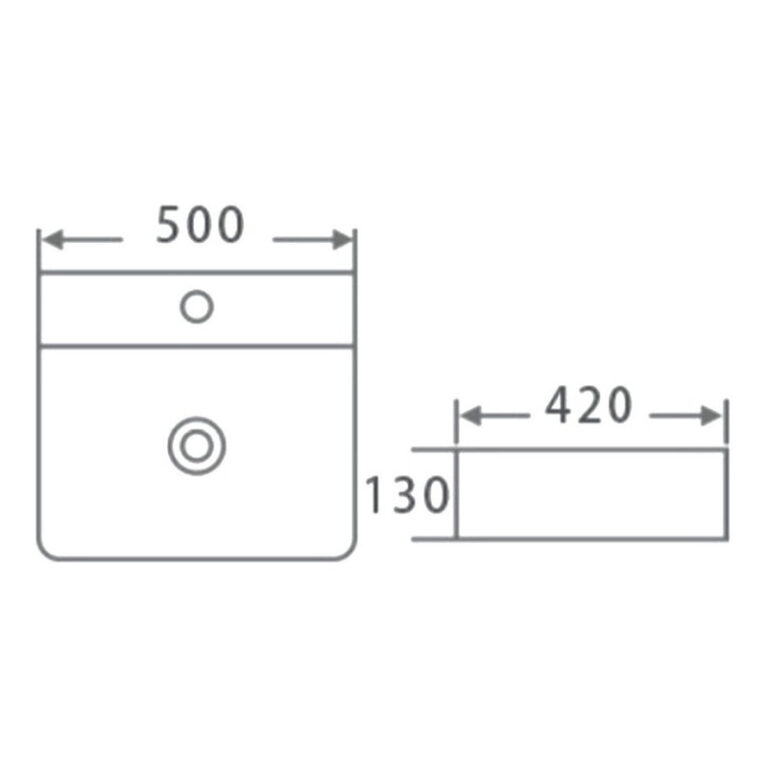 Bacha Peirano Cuadrada Apoyo 3 Agujeros 5 Anos 50 X 42 Cm - Imagen 2