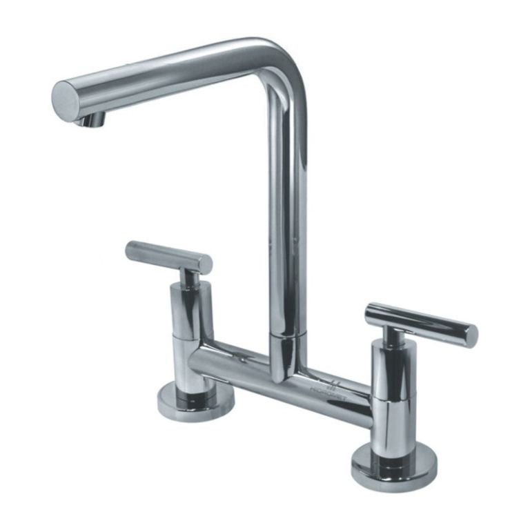 Griferia Hidromet Sun Lever Cocina Pico Recto Cromo 4562