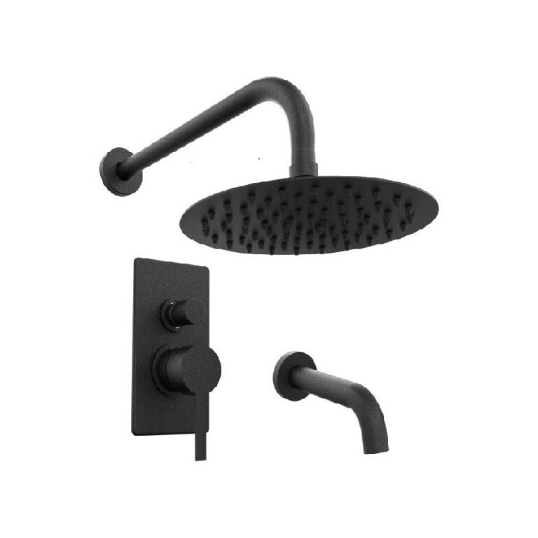 Griferia Hidromet Storm Black Negra Ducha De Embutir C/t - Imagen 2