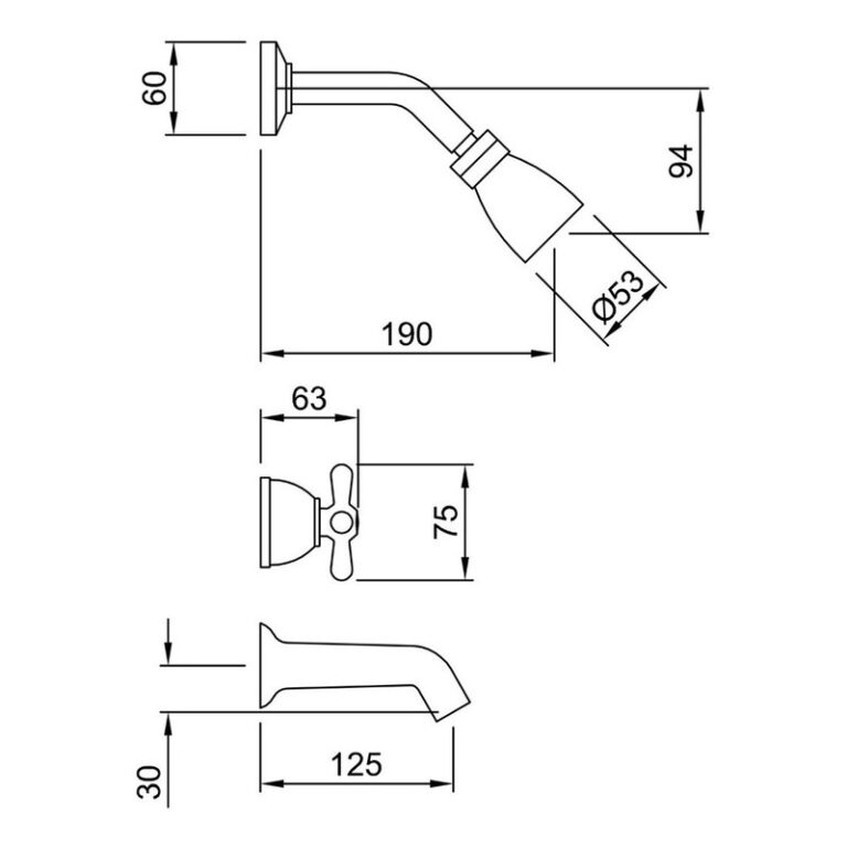 Grifería Peirano Ares Ducha Embutir Con Transferencia - Imagen 2
