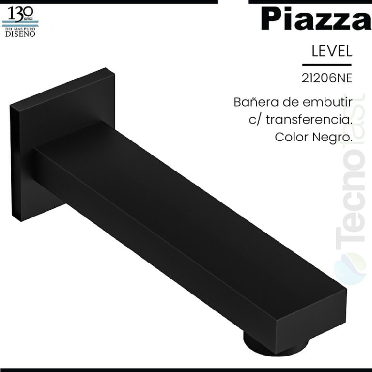 Griferia Piazza Hydros Level Ducha De Embutir Negro - Imagen 8