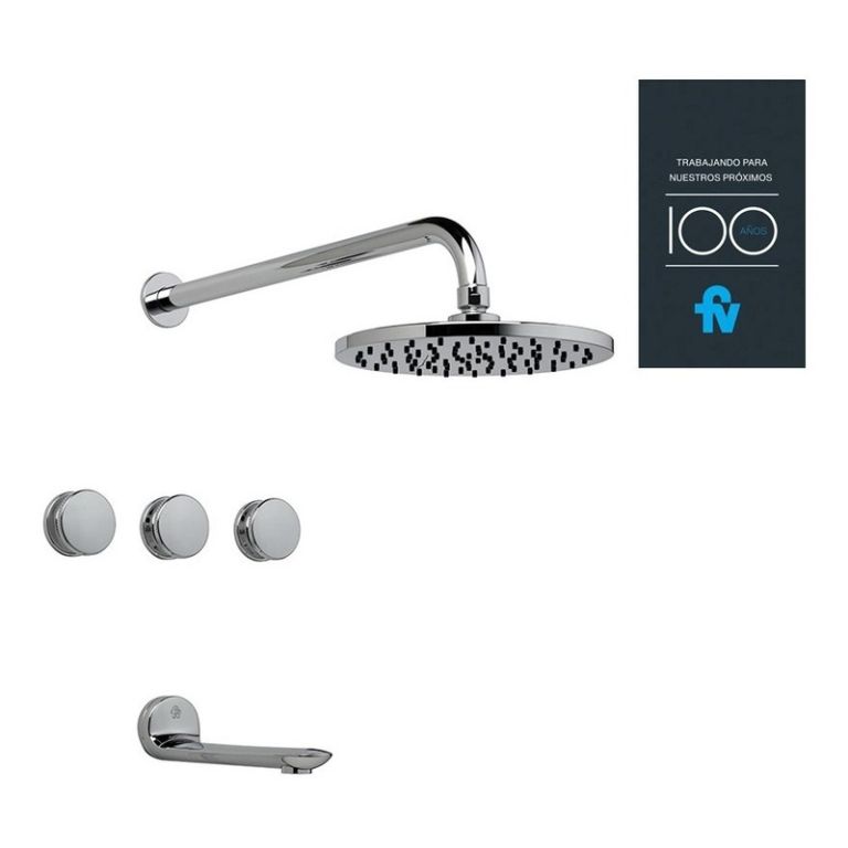 Griferia Fv Nueva 44 Ducha Embutir Cromo 103/44n-cr