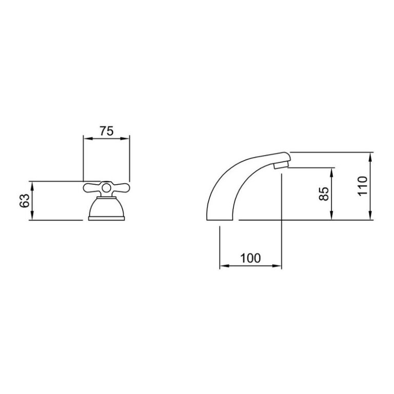 Griferia Peirano Ares Lavatorio Mesada Blanco Y Cromo - Imagen 2