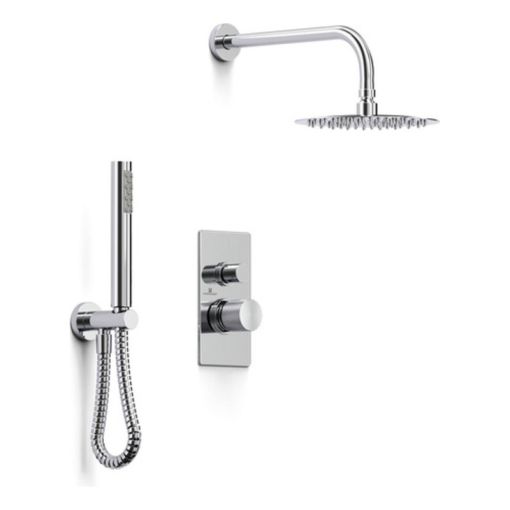 Griferia Hidromet Texture Ducha 2 Vias Con Duchador Cromo