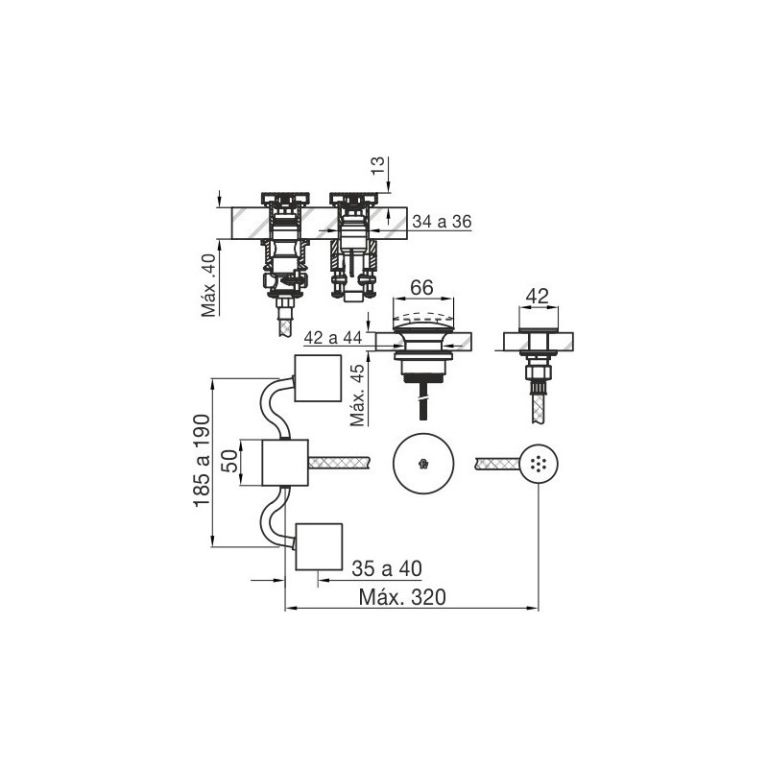 Griferia Fv Chalten Bidet Cromo 0295/h4 - Imagen 2
