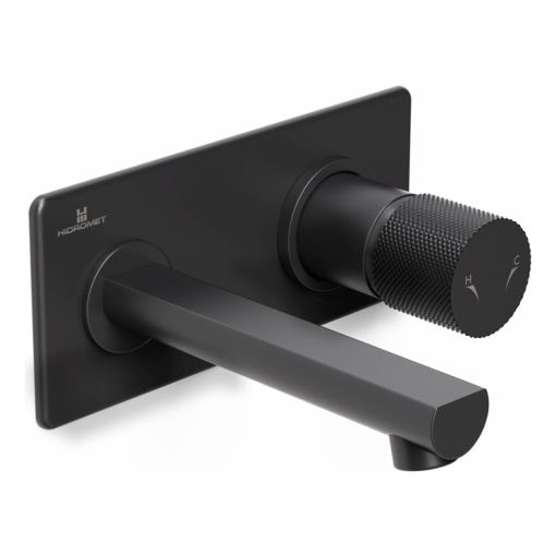 Griferia Lavatorio Pared Monoco Hidromet Texture 9880negr Pr Color Negro Acabado Mate