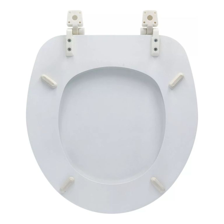 Asiento Inodoro P/ Roca Capea Madera Herrajes Metalicos Color Blanco - Imagen 4