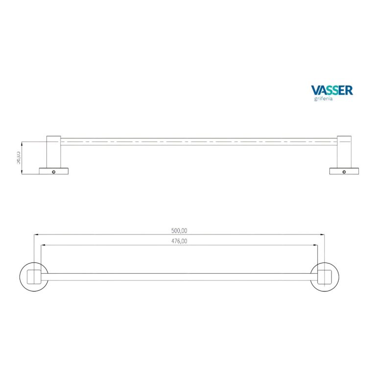 Toallero Barral Vasser Zafiro Accesorio Baño Metal  Cromo 12/1819 - Imagen 2