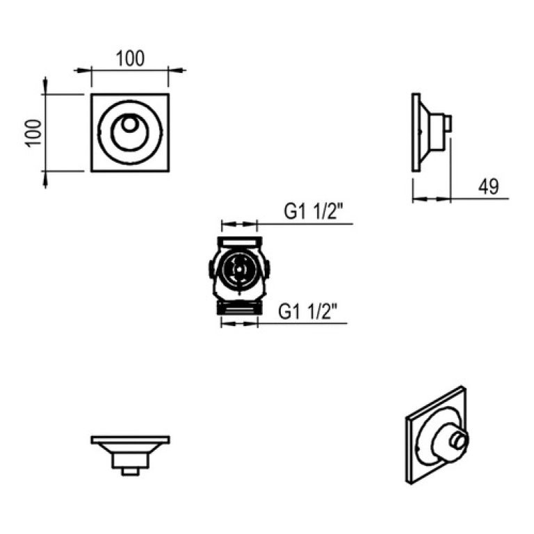 Valvula Descarga Hidromet Cuadrada Negra Doble Dual 943negr Color Negro - Imagen 2