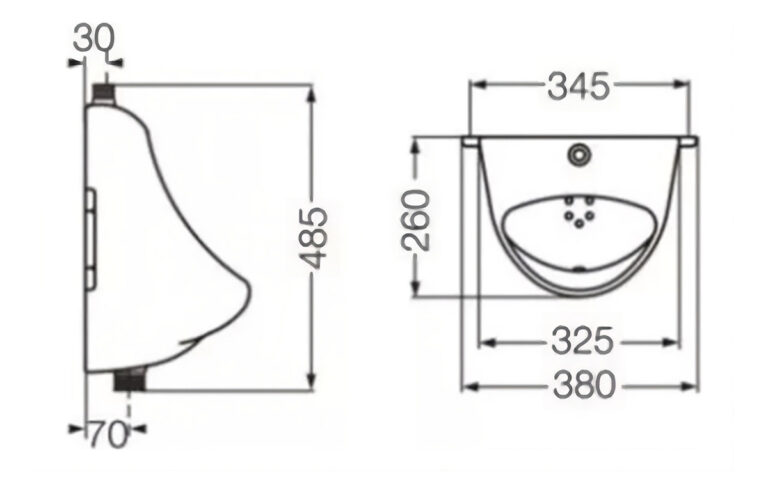 Mingitorio Oval Piazza Loza Blanco Urinario Sanitario B0601 - Imagen 2