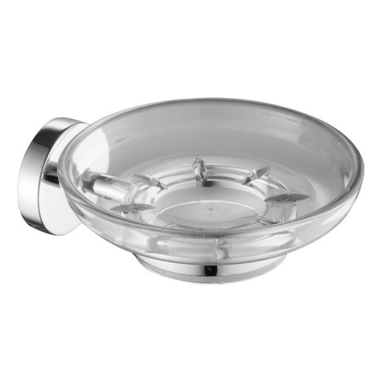 Jabonera De Pared Piazza Sensus Accesorio Bano Acrilico Transparente Color Cromo