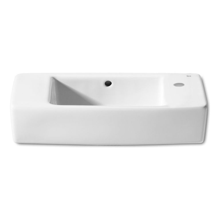 Bacha Roca Hall 500 Mm Colgar O Encimera Lavatorio Izquierda cantidad de agujeros 1 Acabado Blanco Color Blanco - Imagen 7