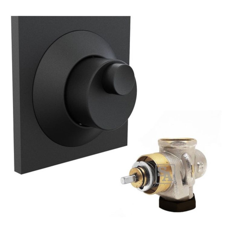 Valvula Descarga Hidromet Cuadrada Negra Doble Dual 943negr Color Negro