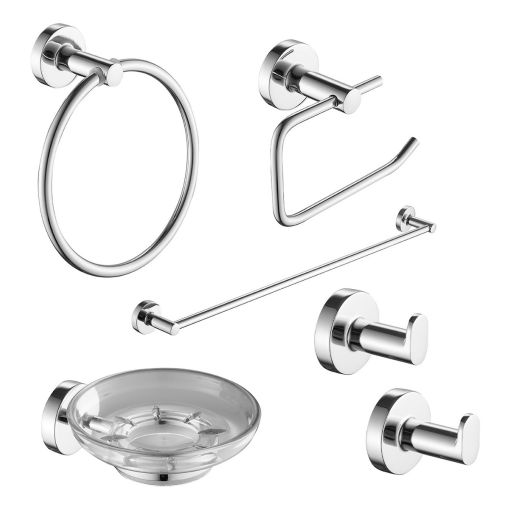 Juego De Accesorios Para Bano Piazza Sensus Cromo 6 Piezas