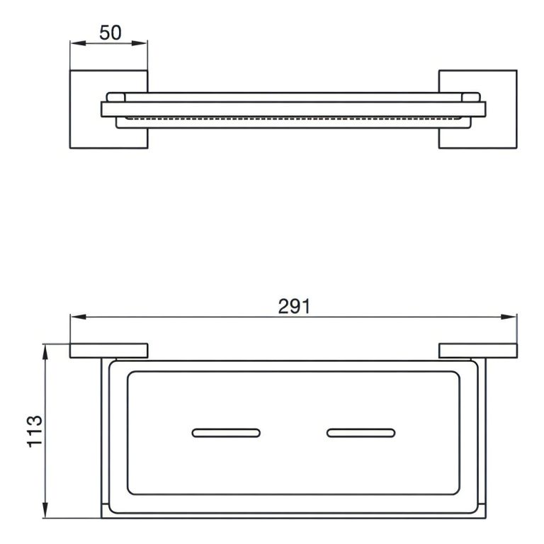 Jabonera Fv Dominic Jabonera Doble Vidrio Baño 168.01/85v - Imagen 2