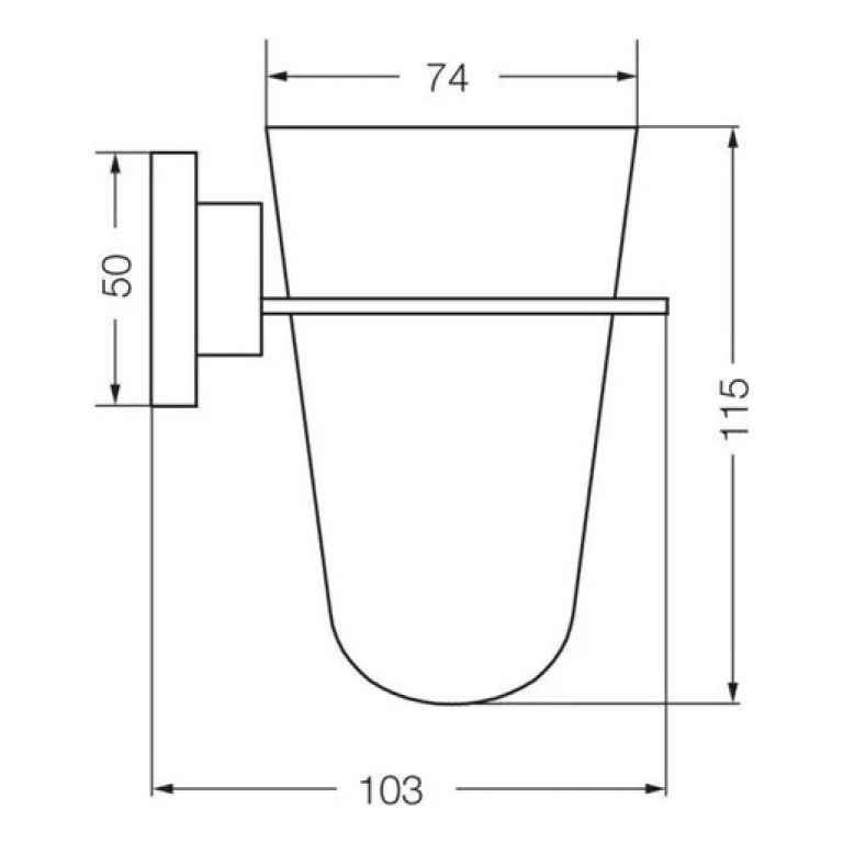 Accesorios Bano Fv Dominic Porta Vaso Cromo 169/85 Color Plata - Imagen 2
