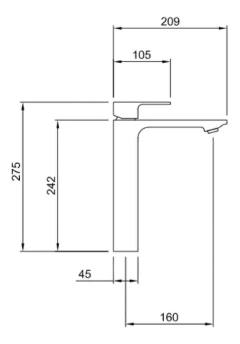 Grifería Peirano Soria Black Negra Lavatorio Alto 61-192 - Imagen 2