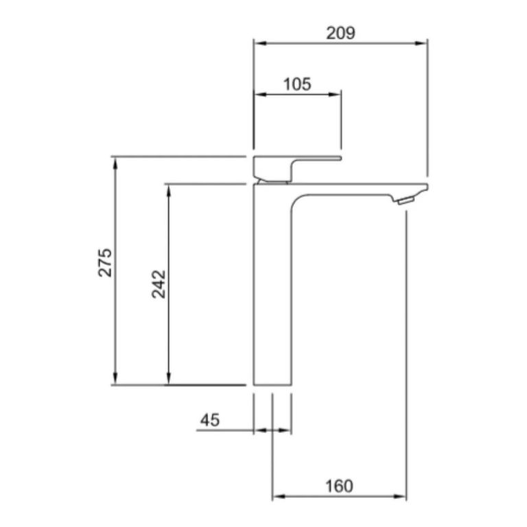 Grifería Peirano Soria Black Negra Lavatorio Alto 61-192 - Imagen 2