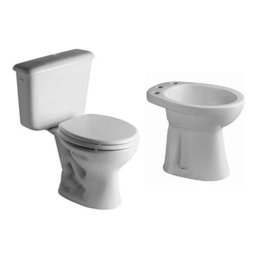 Combo Andina Ferrum Inodoro Mochila Dual Bidet Sanitarios