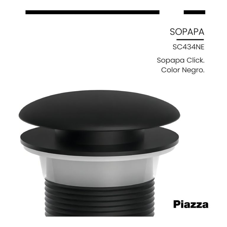 Sopapa Touch Piazza Click Lavatorio Baño Negra Sc434ne - Imagen 4
