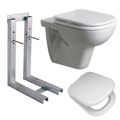 Combo Ferrum Bari Colgar Suspendido Inodoro + Tapa +soporte