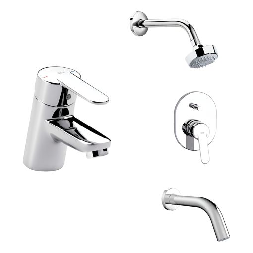 Combo Grifería Roca Victoria Lavatorio Ducha Transferencia
