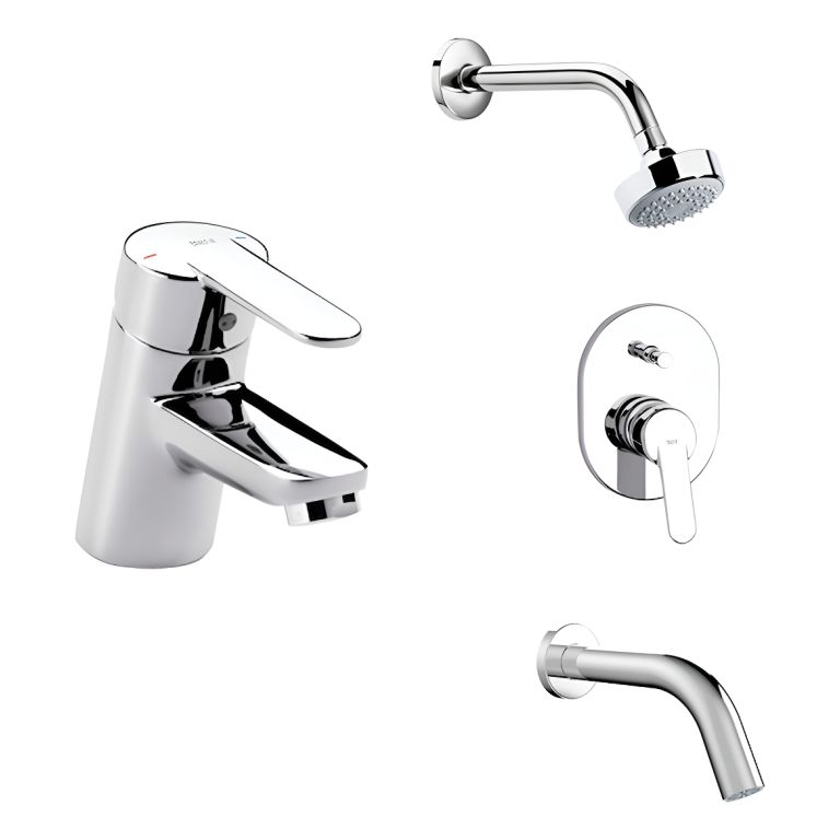 Combo Grifería Roca Victoria Lavatorio Ducha Transferencia