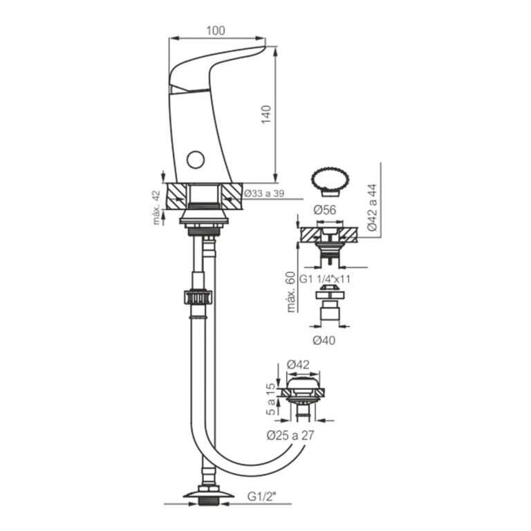 Griferia Fv Epuyen Bidet Monocomando 0189/l2 - Imagen 2