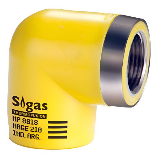 Codo Sigas Dema 63 Mm X 11/2 Rosca Hembra Gas