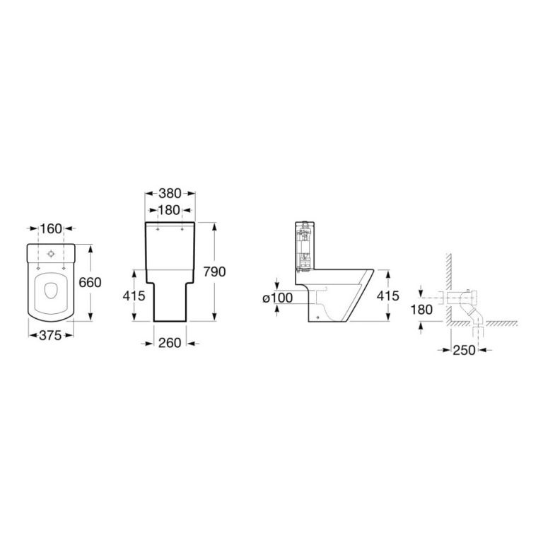 Combo Roca Hall Inodoro Largo + Depósito + Bidet - Imagen 4