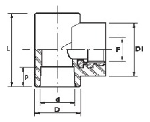 Tee C/rosca Hembra Acqua System 32x3/4 - Imagen 2