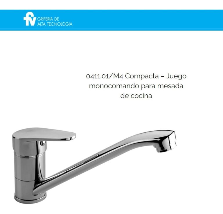 Griferia Fv Compacta 411.01/m4 Cocina Mesada Monocomando - Imagen 2