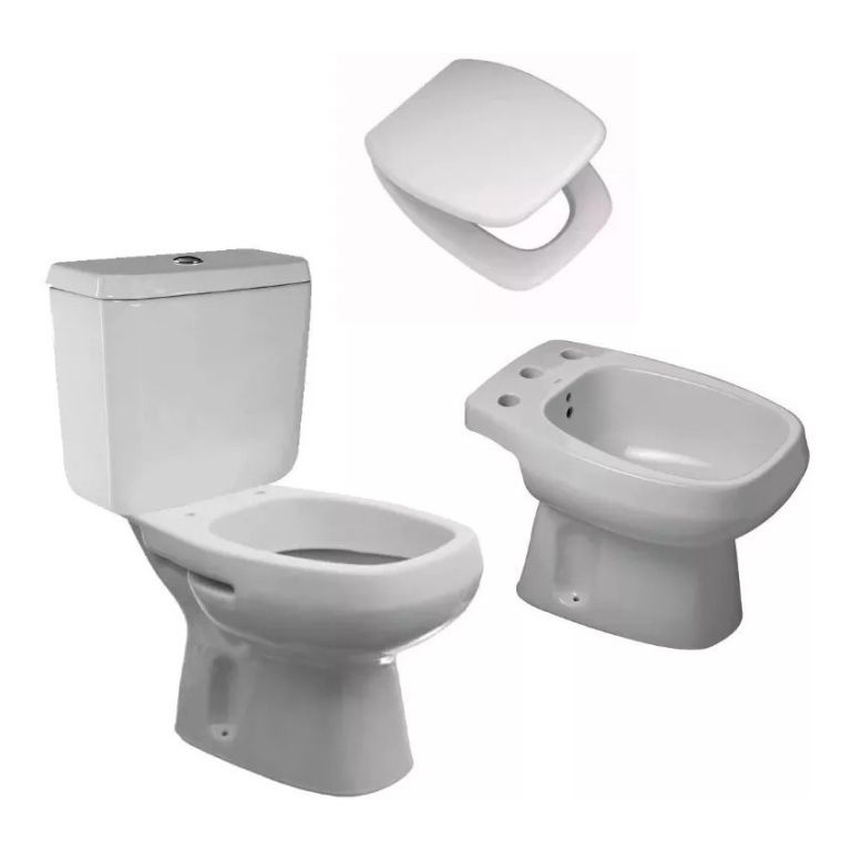 Roca Monaco Inodoro Largo Mochila Dual Bidet Tapa Madera Pla