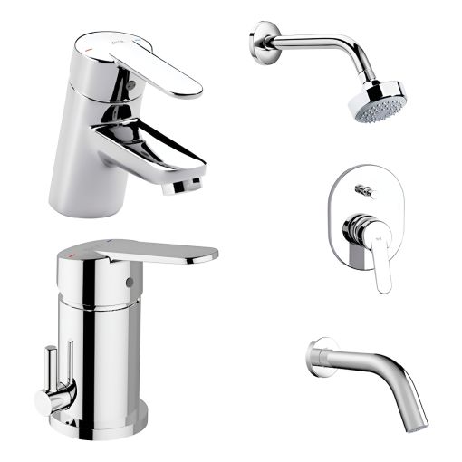 Combo Grifería Roca Victoria Lavatorio Bidet Ducha Transfer