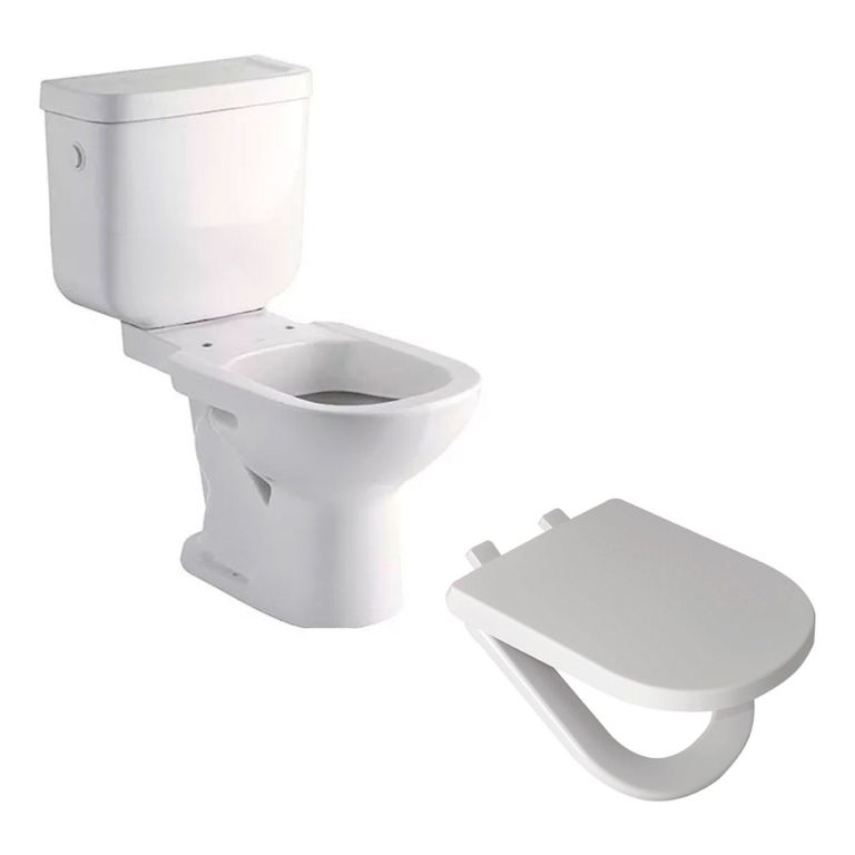 Combo Ferrum Bari Inodoro Largo Depósito Dual Asiento Urea