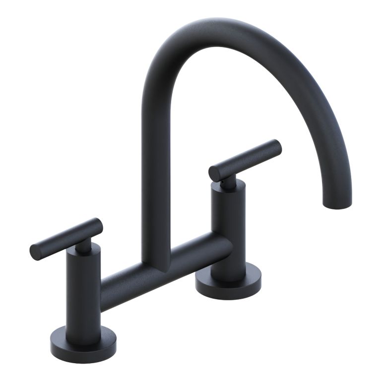 Griferia Hidromet Sun Lever Black Cocina Pico Curvo 4581negr