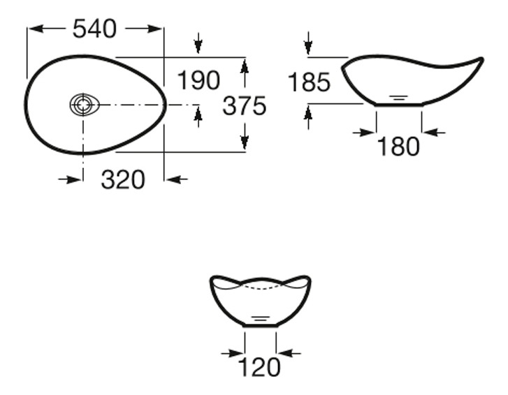 Bacha Roca Ruy Ohtake 540 Mesada De Apoyo Baño Color Café - Imagen 2