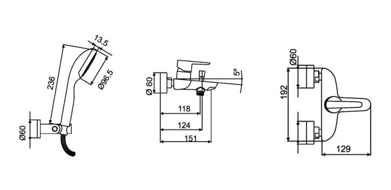 Griferia Hidromet Flat Negra Black Ducha Exterior 8477negr - Imagen 2