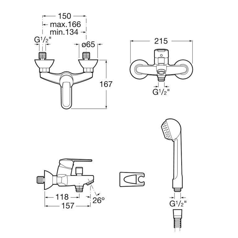 Combo Grifería Roca Victoria Lavatorio Bidet Ducha Exterior - Imagen 7