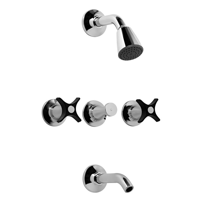 Griferia Fv Petalo Ducha Negro-cromo 0103/m3-nc