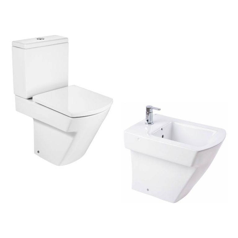 Combo Roca Hall Inodoro Largo + Depósito + Bidet - Imagen 2