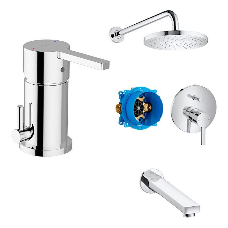 Combo Grifería Roca Naia Bidet + Ducha Transferencia Cromo