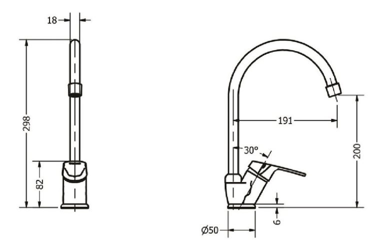 Griferia Piazza Domani Monocomando Cocina Pico Bar 10614 - Imagen 2