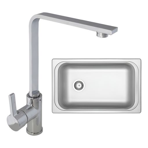 Combo Grifería Peirano Toledo Cocina + Bacha Mi Pileta 410e