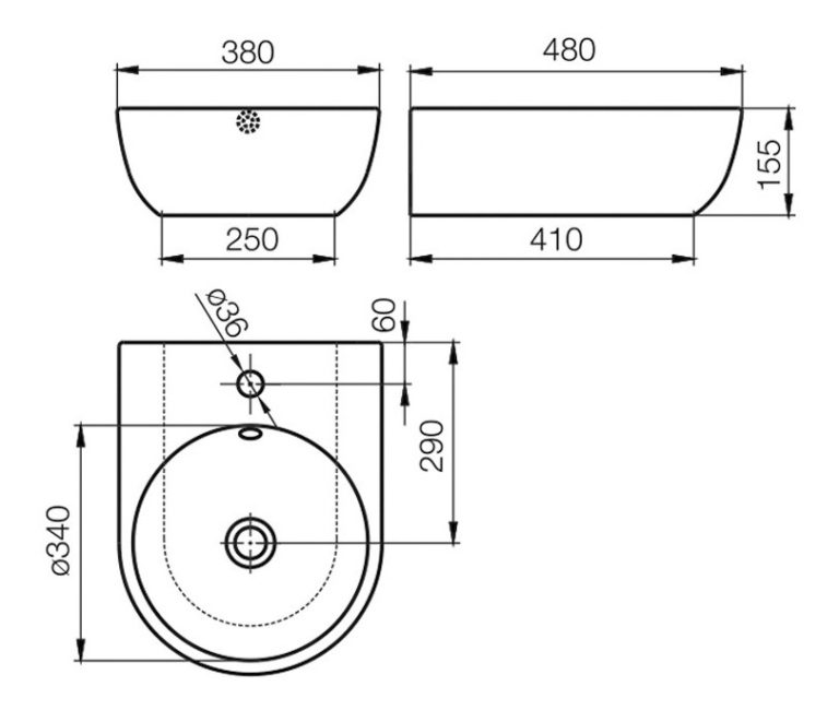 Bacha Ferrum Tori De Apoyar Mural Blanco Baño Lkc16 - Imagen 2