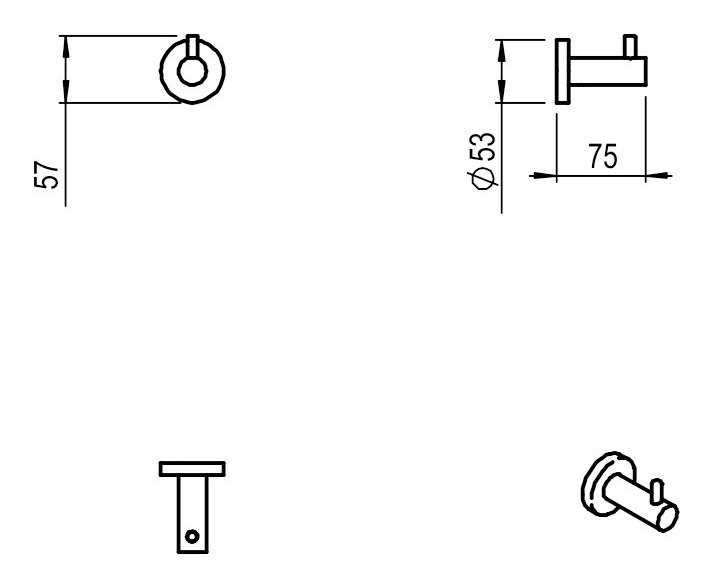 Percha Baño Hidromet Dynamic Black Negro Accesorio - Imagen 2