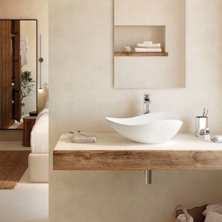 Bacha Roca Ruy Ohtake 540 Mesada De Apoyo Baño Color Café - Imagen 3