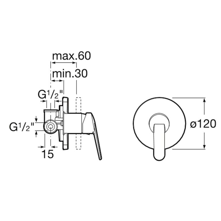 Combo Grifería Roca Victoria Lavatorio Ducha Embutir Cromo - Imagen 5